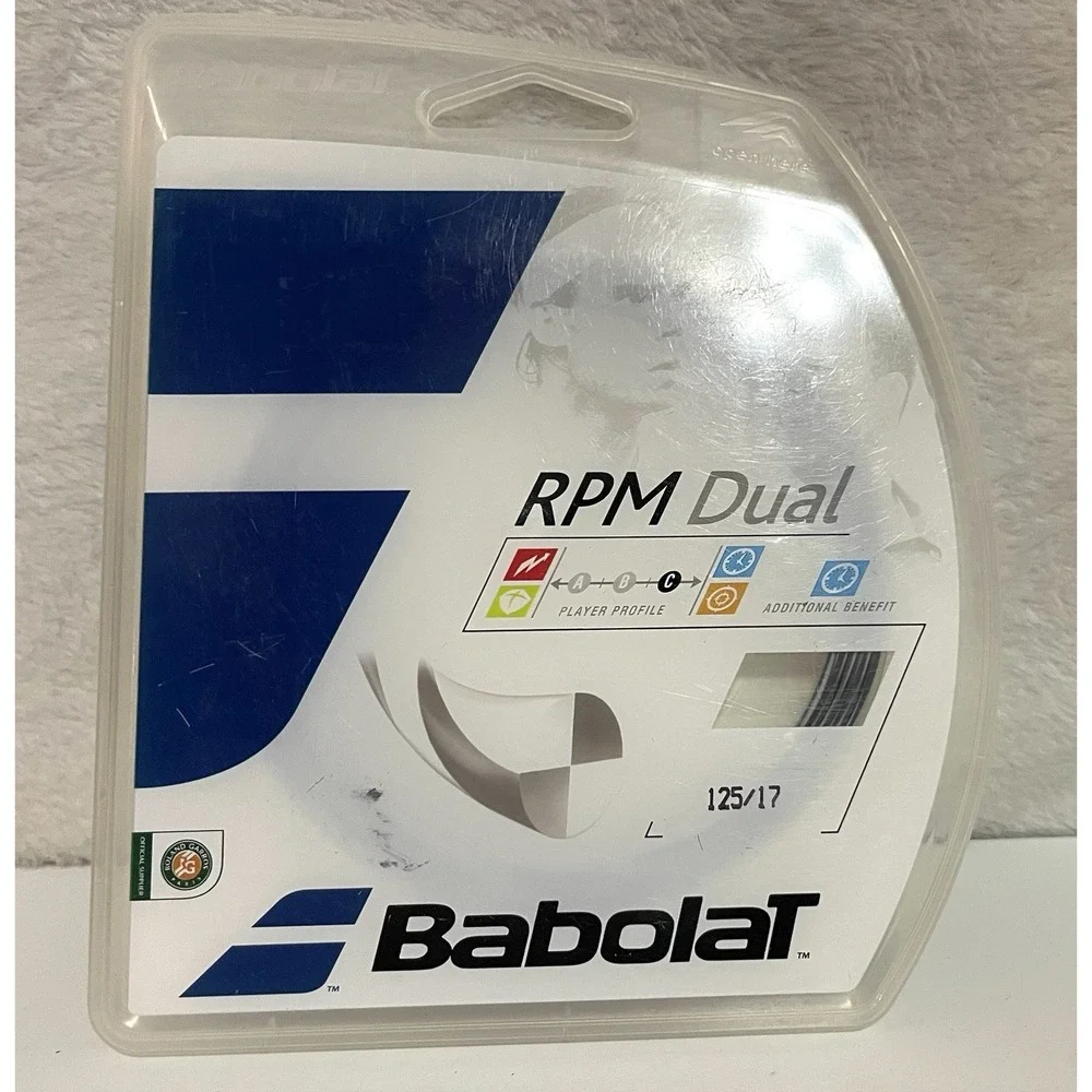 10 New Babolat RPM Dual 125/17 40' Black Tennis String, France